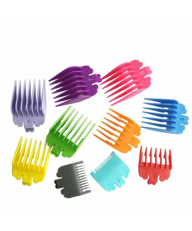 10 sets of color guide combs suitable for most hair clippers/hair trimmers from 0.06-1/1.5-25 mm