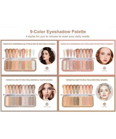 Buy 9 Colors Matte Naked Eyeshadow Palette - High Pigmented Waterproof Makeup for Older Women | Neutral Nude Smoky Shades - Buy Online on GoSupps.com