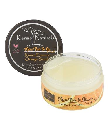 Karma Organic Essence Orange Scrub- prevents moisture loss and softens the skin
