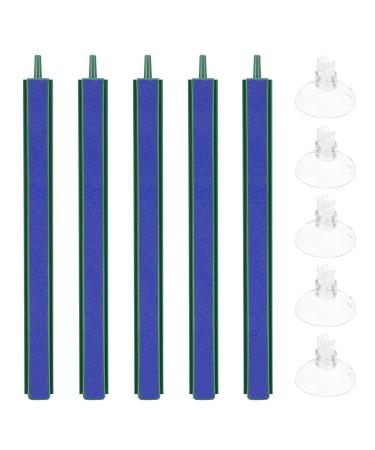 HEVEER Aquarium air stone 20 cm 5 pieces with 5 suction cups blue bar bubble diffuser fish tank fluffle stone sparkling stone for aquariums oxygen pump fish pool 20cm - Buy Online on GoSupps.com