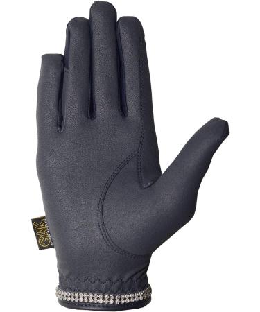 AKRS-6366 XL Navy Blue Riding Gloves for Competition & Dressage | Crystal Diamond Horse Riding Gloves - Buy Online on GoSupps.com
