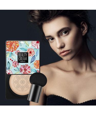 Mushroom Head Foundation Waterproof Air Cushion CC Cream BB Cream Long-Lasting Moisturizing Concealer Brightening Makeup Base with Mushroom Makeup Sponge Shakven - Buy Online on GoSupps.com