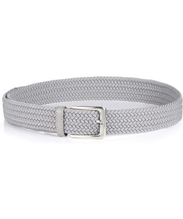 BSLLNEK Elastic Braided Belt - Gray Small (28-32 Waist) | 1 3/8 Woven Stretch Belt for Golf, Casual, Jeans, Shorts, Pants - Buy Online on GoSupps.com
