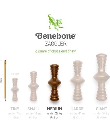 Benebone Zaggler Rolling Dog Chew Toy - Real Bacon Flavor, Made in USA - Medium Size for Aggressive Chewers - Buy Online on GoSupps.com
