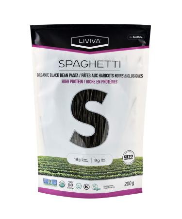 LIVIVA High Protein Keto-Certified Organic Black Bean Spaghetti 7 Ounce (Pack of 6)