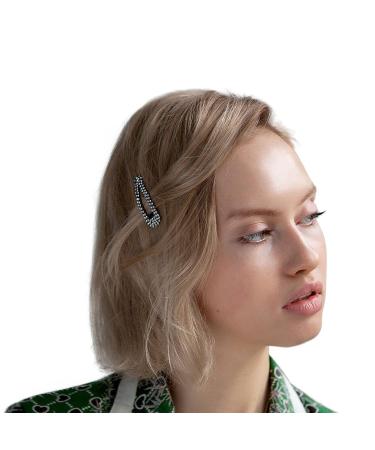 Kitsch Hematite Rhinestone Snap Clips - Set of 2 | Trendy Hair Accessories - Buy Online on GoSupps.com