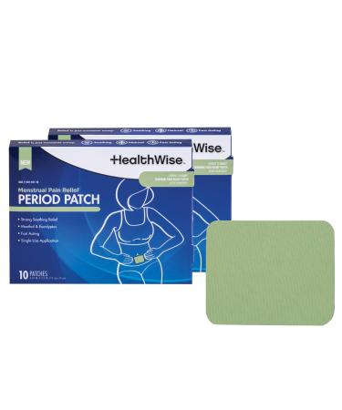 HealthWise Menstrual Pain Relief Bundle | Twenty 10% Menthol + Eucalyptus Period Patches | Generous XL Size Patch | Natural Therapeutic Care at Home