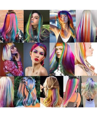13 Pcs Multi-Color Hair Extensions - 20 Inch Clip-in Rainbow Highlights for Women & Kids - Buy Online on GoSupps.com