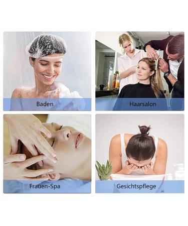 100 Pack Waterproof Shower Caps - Clear Elastic Bathing Caps for Home Hotel Kitchen & Travel | Thick Durable Design - Buy Online on GoSupps.com