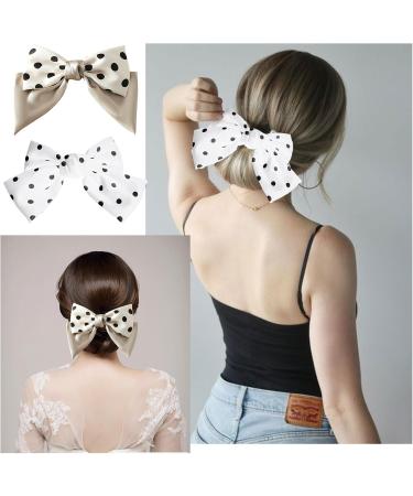 EUPSIIU 4 Pieces Women's Bow Hair Clips Hair Bow Barrette Clips for Women Lady Girls Large Bowknot Hairpin French Hair Clip Soft Silky Satin Hair Barrettes Hair Accessories for Girls (4 Colors) - Buy Online on GoSupps.com