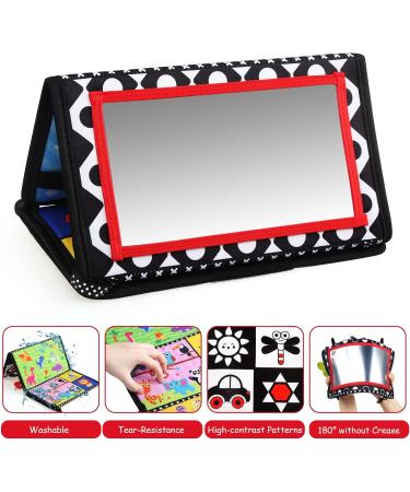 Leadstar Baby Mirror Toys - Foldable Sensory Toys for 0-12 Months | Black & White Contrast Montessori ABC Educational Toys for Girls - Buy Online on GoSupps.com