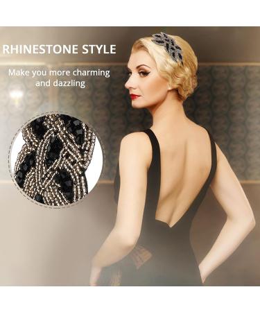 Sibba Women's 1920s Head Bands - Gold Rhinestones Bridal Hair Accessories - Buy Online on GoSupps.com