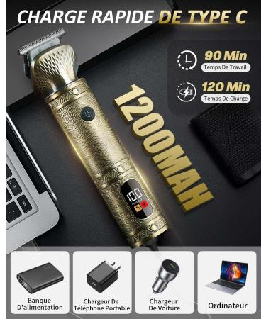 7 in 1 Men's Beard Trimmer Professional Hair Clipper T-Blade Electric Shaver Kit with LED Display USB C Rechargeable Silent Technology Waterproof Men's Body Trimmer for Gift/Salon - Buy Online on GoSupps.com