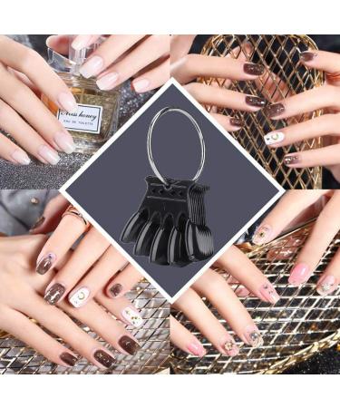 4 Colors Nail Color Card - 50 pcs Nail Art Practice Tips for Manicure Polish Gel Display Tool (2# Black) - Buy Online on GoSupps.com