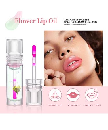 Flower Lip Oil - Hydrating & Plumping Transparent Gloss | Non-Sticky Long-Lasting Moisturizer for Smooth Lips - Buy Online on GoSupps.com