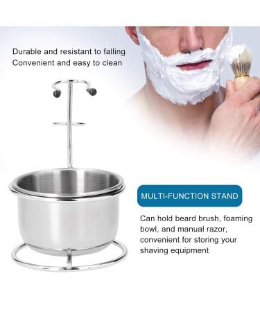 Durable Stainless Steel Shaving Set: 1 Razor & Brush Stand - Perfect for Salons | International Shipping Available - Buy Online on GoSupps.com