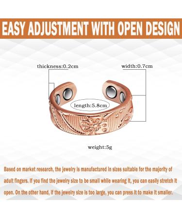 Yinox Magnetic Ring for Men & Women - 2.3-Inch Pure Copper with 4 Strong Magnets for Arthritis & Migraine Relief - Adjustable Magnetic Jewelry - Buy Online on GoSupps.com