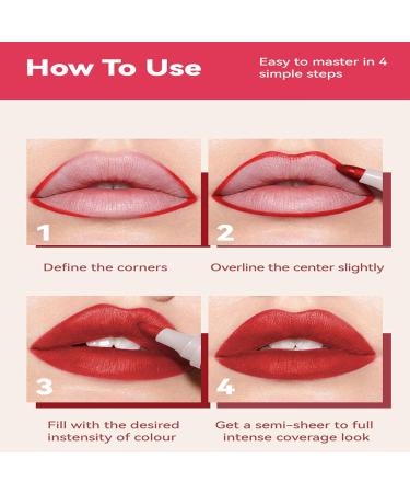 Matte Red Brown Liquid Lip Liner Lip Stain Pen for Women Long Lasting Lip Marker with Precise Tip Natural Moisturizer Quick Dry Waterproof - Buy Online on GoSupps.com