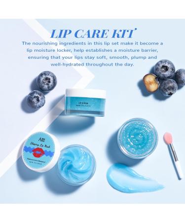 ANAI RUI Lip Therapy Set - Moisturizing Lip Scrub & Sleeping Mask for Soft Lips | Best Gift for Dry & Chapped Lips | Blueberry Flavor - Buy Online on GoSupps.com