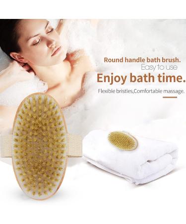 Dry Brushing Body Brush Set - Natural Bristle Exfoliating Scrub for Cellulite, Dead Skin Removal, Lymphatic Function Improvement, Blood Circulation Stimulation, and Skin Tightening - 2 PCS - Buy Online on GoSupps.com