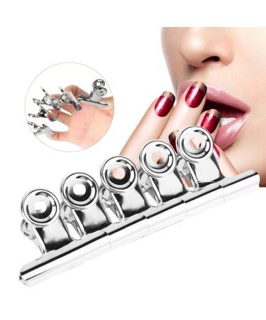 Nail Art Accessories - 5 Silver Manicure Clips for Thin & Long Nails | Nail Extension Tool - Buy Online on GoSupps.com