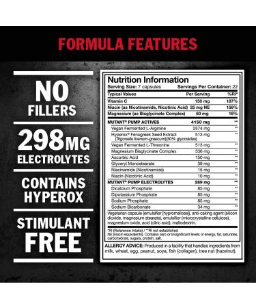 Mutant Pump - 154 Caps | Powerful Pre-Workout Formula | Buy Internationally - Buy Online on GoSupps.com