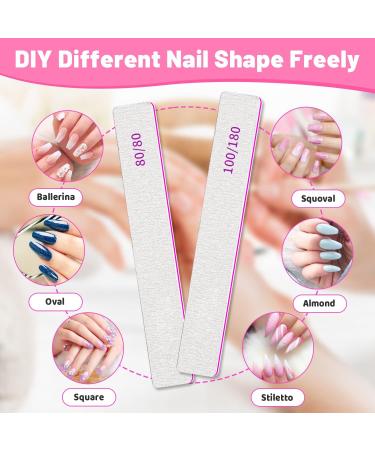 BLESWIN 80/80 Grit Nail Files - 25pcs Jumbo Emery Board for Acrylic Nails - Double-Sided Nail Filer for Manicure & Pedicure - Buy Online on GoSupps.com