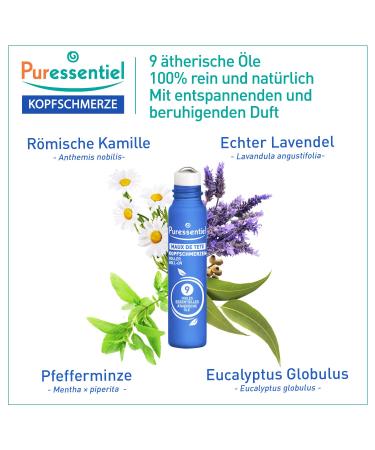 Puressentiel Headache Roll-On with 9 Essential Oils - Pain-Relieving 5ml | Relieve Everyday Ailments International Shipping - Buy Online on GoSupps.com