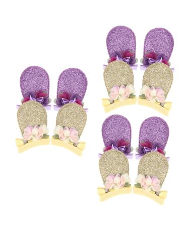 Beavorty 6 Pairs bunny ear hair clip sequin rabbit hairclips bunny ears hair clip easter hair barrettes rabbit hairpins kids clothes hair decoration pair clip Miss non-woven fabric sequins