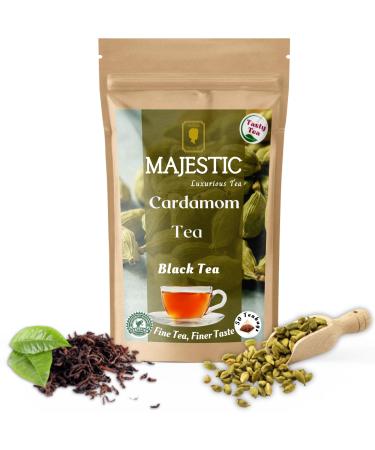 Majestic Tea (Cardamom Black Tea) |Natural ingredients| Non-GMO |Pyramid Tea bags 50 Count.