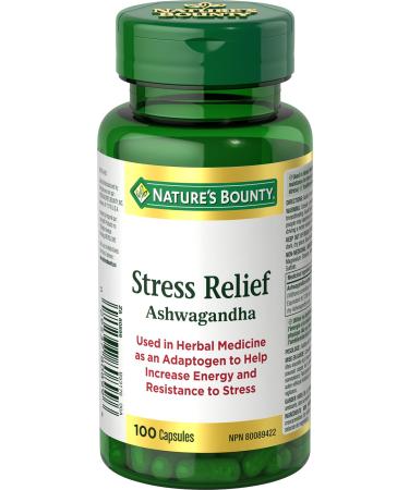 Nature's Bounty Stress Relief Ashwagandha 100 Capsules Help increase energy and resistance to stress