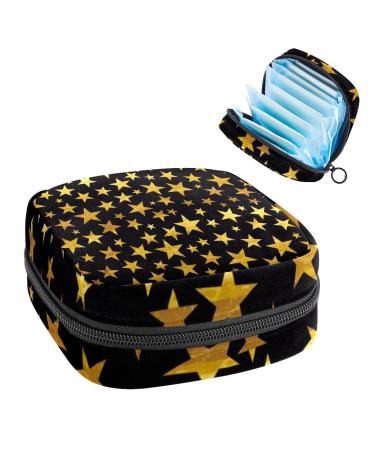 Black background golden stars Patterns Women Bangs Storage Pocket Feminine menstrual cup bags Stillpad holder tampon pockets portable period pocket for women teen girls 1 colored 2