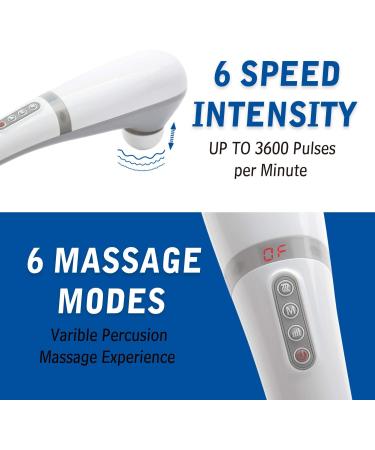 Percussion Handheld Back Massager with Heat - Deep Tissue Relief for Neck and Back - Buy Online on GoSupps.com
