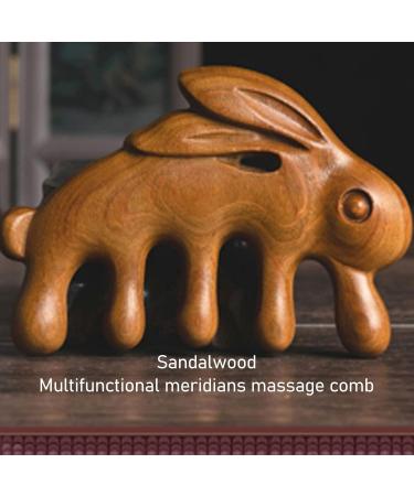 GFRGFH Sandalwood Massage Comb - Wide Teeth Head & Scalp Relief Animal Gua Sha Comb for Neck & Back - Natural Wellness Tool - Buy Online on GoSupps.com