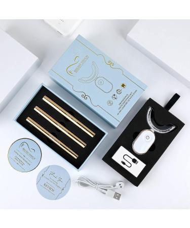 Bright Touch Teeth Whitening Kit - 28x LED Light, Waterproof Tray, 3 Gel Pens - 35% Carbamide Peroxide - Premium Home Tooth Whitener for Sensitive Teeth - Dental Care Stain Remover - Buy Online on GoSupps.com