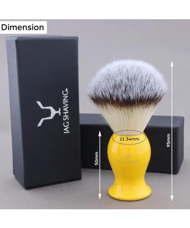 JAG Shaving Razor Brush - Synthetic Silver Spitzhaar Shaving Brush for Men & Women - Yellow Shaving Cream Brush - Perfect Match for Your Razor - Buy Online on GoSupps.com