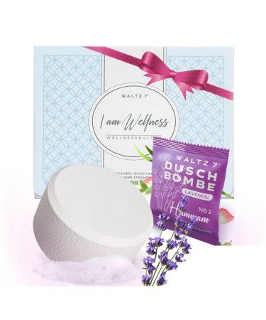 Waltz 7 lavender shower bombs 6er set bathing set natural essential lavender oil aromatherapy for pure relaxation pampering for the shower gift ideas birthday wellness in the bathroom 6 pieces lavender 1 piece (6 Pack)