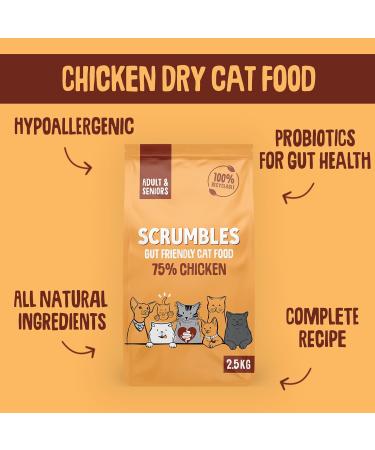Scrumbles Adult and Senior Cats Dry Food 750g Chicken 750 g (Pack of 1) - Buy Online on GoSupps.com