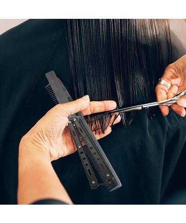 Butterfly Comb Stainless Steel Black Comb for Hair Folding Training Practice Combs Hair Styling Tools Metal Hair Cutting Comb Stainless Steel Practice Butterfly Trainer and Comb Trainer Black(Louis Xvi) - Buy Online on GoSupps.com