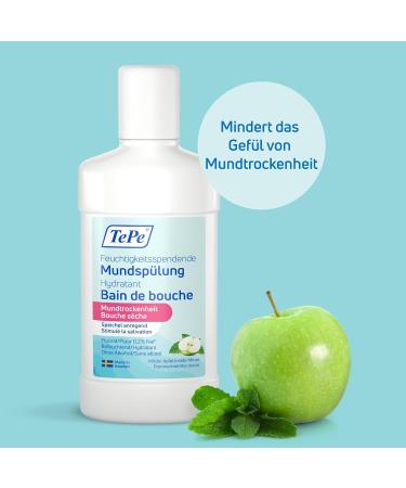 Tepe Moisturizing Mouthwash for Dry Mouth - Fluoride Apple-Mint Flavor Soothes & Hydrates - Buy Online on GoSupps.com
