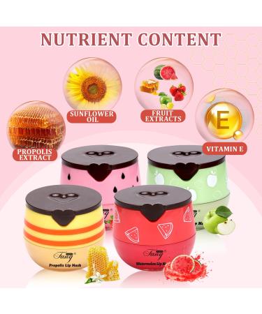 4 PCS Honey Pot Bee Lip Balm (Strawberry Watermelon Apple honey) Moisturizes & Prevents Cracked Chapped LipsPropolis & Vitamin E Infused Overnight Honey Lip Mask Gift Lip Balm Honey+Strawberry+Watermelon+Apple - Buy Online on GoSupps.com