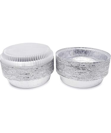 Mr Miracle 9 Inch Round Disposable Aluminum Foil Pans with Clear Plastic Lids - Pack of 40 Sets - Buy Online on GoSupps.com
