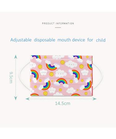 NcQifei 50 pcs Children's Disposable 3-Layer Face Masks | Cute Cartoon Print Breathable & Comfortable for Kids - Mouth & Nose Protection - Buy Online on GoSupps.com