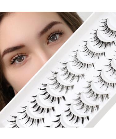 Emeda manga eyelash 10 pairs 5 stylish mix manga lashes artificial eyelashes naturally soft and short cosplay eyelash anime lashes transparent band 100% handmade fake lashes (manga mix) EM mix - Buy Online on GoSupps.com
