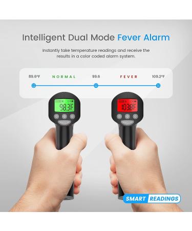 F-Doc Forehead Thermometer v2X Black - Medical Grade Infrared No Touch Temporal Laser Gun for Adults and Kids - Indoor/Outdoor Safe - Non-Contact Touchless - 1s Results - Buy Online on GoSupps.com