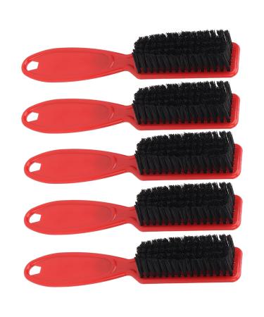 Beard brush multifunctional nylon brush medium hardness comfortable handle 5 pieces beard styling brush increased grip for cleaning broken hair (red)