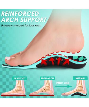 ROCKTAKIN Kids Arch Support Insoles - Plantar Fasciitis Orthotics for High Arch & Flatfoot Pain Relief - Supportive Inserts for Children (2.5-4.5 Little Kid - Buy Online on GoSupps.com