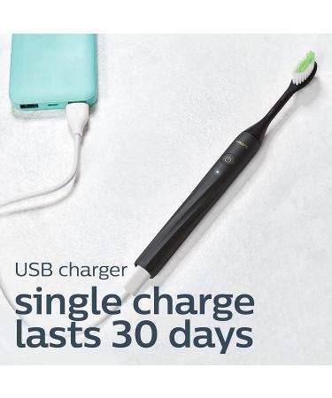 Philips One by Sonicare Rechargeable Toothbrush - Shadow Black HY1200/06 - Buy Online on GoSupps.com