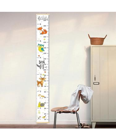 SYCARON Growth Chart Kids Nursery Height Charts Canvas Wall Ruler Removable Height Measure Chart Hanging Measuring Ruler Wall Decal with Hook for Nursery Bedroom Wall Decor - Animal - Buy Online on GoSupps.com