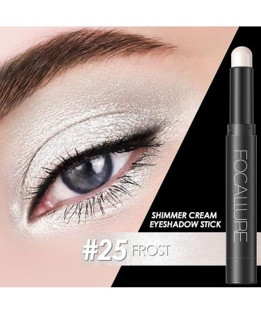 FOCALLURE Shimmer and Matte Cream Eyeshadow Stick - Long Lasting Waterproof Eye Makeup Pen (FROST) - Buy Online on GoSupps.com